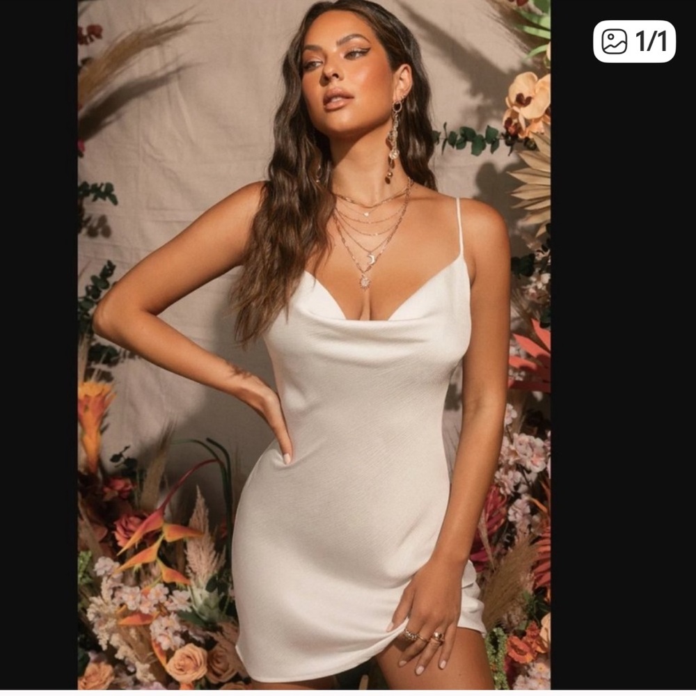 White Mini sexy Dress Small. Miss Lola Dress